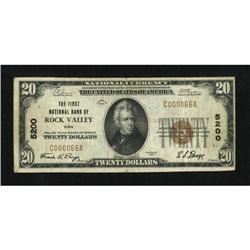 Rock Valley, IA - $20 1929 Ty. 1 The First NB