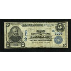 Sigourney, IA - $5 1902 Plain Back Fr. 601 The