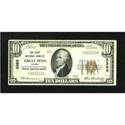 Great Bend, KS - $10 1929 Ty. 1 The First NB Ch.