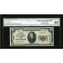 Hutchinson, KS - $20 1929 Ty. 1 The American NB
