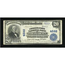 Independence, KS - $20 1902 Plain Back Fr. 658