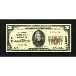 Osborne, KS - $20 1929 Ty. 1 The Farmers NB Ch.