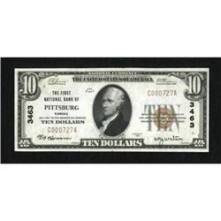 Pittsburg, KS - $10 1929 Ty. 1 The First NB Ch.