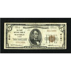 Waverly, KS - $5 1929 Ty. 1 The First NB Ch. #