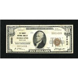 Oakland, MD - $10 1929 Ty. 1 The Garrett NB Ch.