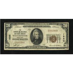 Westminster, MD - $20 1929 Ty. 1 The Farmers &