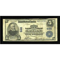 Malden, MA - $5 1902 Plain Back Fr. 598 The