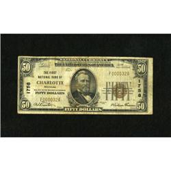 Charlotte, MI - $50 1929 Ty. 1 The First NB Ch.