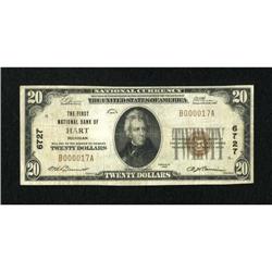 Hart, MI - $20 1929 Ty. 1 The First NB Ch. #