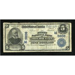 Iron Mountain, MI - $5 1902 Plain Back Fr. 600