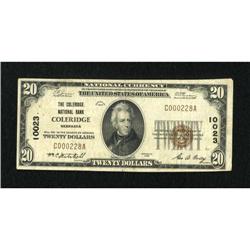Coleridge, NE - $20 1929 Ty. 1 The Coleridge NB
