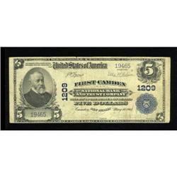 Camden, NJ - $5 1902 Plain Back Fr. 598 First