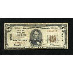 Hillsdale, NJ - $5 1929 Ty. 1 The Hillsdale NB