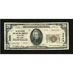 Salem, NJ - $20 1929 Ty. 2 The City NB & TC Ch.