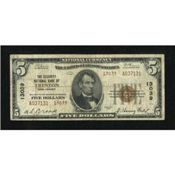 Trenton, NJ - $5 1929 Ty. 2 The Security NB Ch.