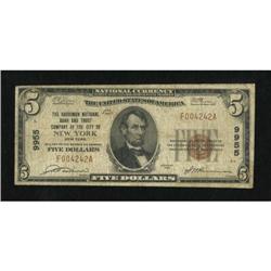 New York, NY - $5 1929 Ty. 1 The Harriman NB &