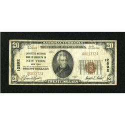 New York, NY - $20 1929 Ty. 1 Lafayette NB of