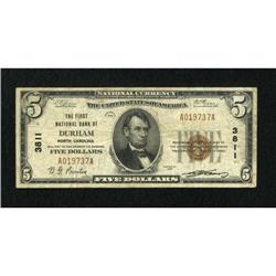 Durham, NC - $5 1929 Ty. 1 The First NB Ch. #