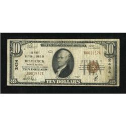 Bismarck, ND - $10 1929 Ty. 1 The First NB Ch. #