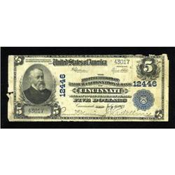 Cincinnati, OH - $5 1902 Plain Back Fr. 609 The