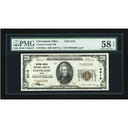 Cleveland, OH - $20 1929 Ty. 1 Central United NB