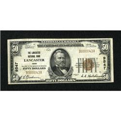 Lancaster, OH - $50 1929 Ty. 1 The Lancaster NB