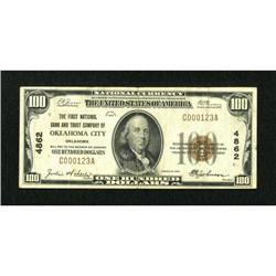 Oklahoma City, OK - $100 1929 Ty. 1 The First NB
