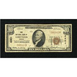 Corvallis, OR - $10 1929 Ty. 1 The First NB Ch.