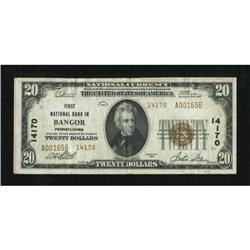 Bangor, PA - $20 1929 Ty. 2 First NB Ch. # 14170