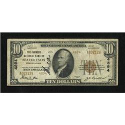 Beaver Falls, PA - $10 1929 Ty. 2 The Farmers NB
