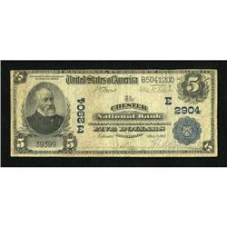 Chester, PA - $5 1902 Plain Back Fr. 598 The