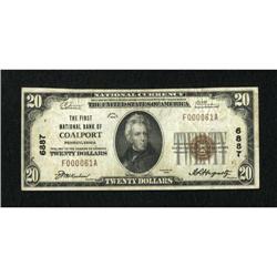 Coalport, PA - $20 1929 Ty. 1 The First NB Ch. #