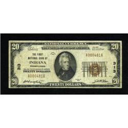 Indiana, PA - $20 1929 Ty. 1 The First NB Ch. #