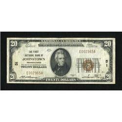 Johnstown, PA - $20 1929 Ty. 1 The First NB Ch.