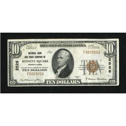 Kennett Square, PA - $10 1929 Ty. 1 NB & TC Ch.