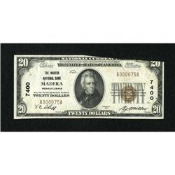 Madera, PA - $20 1929 Ty. 1 The Madera NB Ch. #