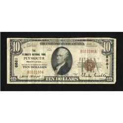 Plymouth, PA - $10 1929 Ty. 1 The Plymouth NB