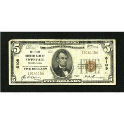 Swissvale, PA - $5 1929 Ty. 1 The First NB Ch. #