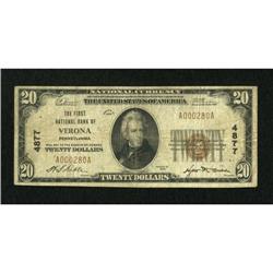 Verona, PA - $20 1929 Ty. 1 The First NB Ch. #