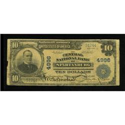 Spartanburg, SC - $10 1902 Plain Back Fr. 631