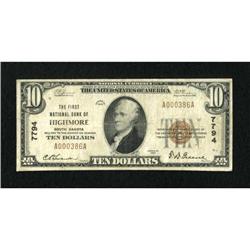 Highmore, SD - $10 1929 Ty. 1 The First NB Ch. #