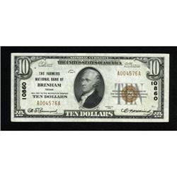 Brenham, TX - $10 1929 Ty. 1 The Farmers NB Ch.