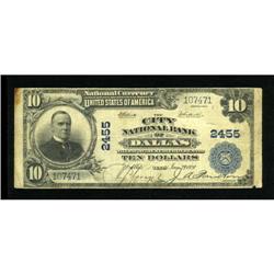 Dallas, TX - $10 1902 Plain Back Fr. 633 The