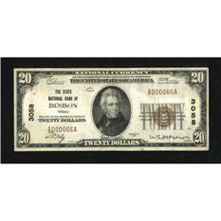 Denison, TX - $20 1929 Ty. 1 The State NB Ch. #