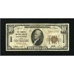 Gonzales, TX - $10 1929 Ty. 1 The Farmers NB Ch.