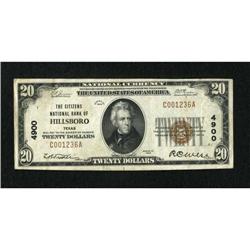 Hillsboro, TX - $20 1929 Ty. 1 The Citizens NB