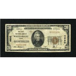 Whitewright, TX - $20 1929 Ty. 1 The First NB