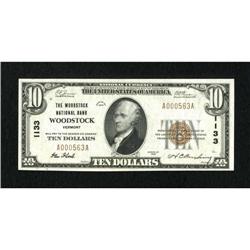 Woodstock, VT - $10 1929 Ty. 1 The Woodstock NB