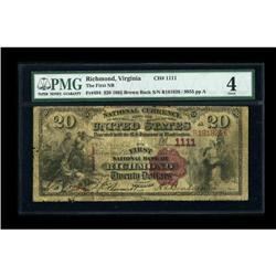 Richmond, VA - $20 1882 Brown Back Fr. 494 The