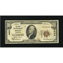 Berlin, WI - $10 1929 Ty. 1 The First NB Ch. #